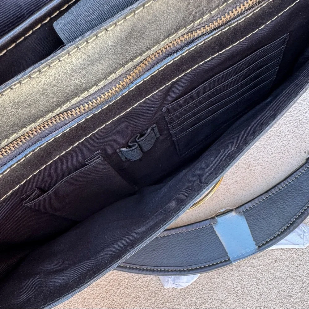 🆕Wilson's Leather Pelle Studio briefcase/laptop compatible in Vintage Black